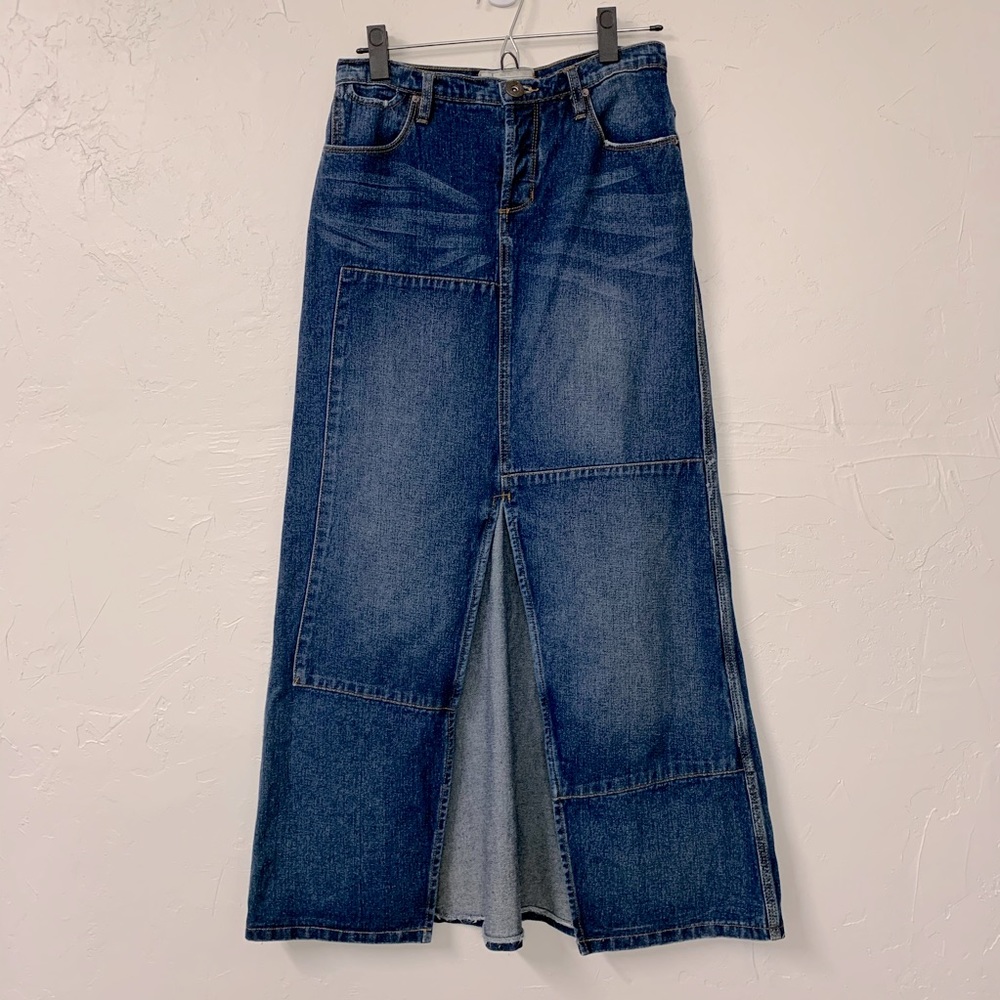 Boho Free People Maxi Denim Skirt size 25